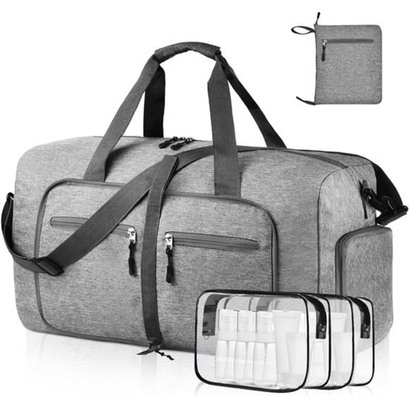Travel Duffle Bag for Men - Foldable Duffel Bag with Shoes Compartment